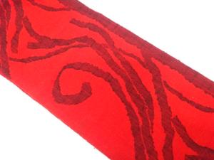 手織り真綿紬　線描き模様織り出し　名古屋帯